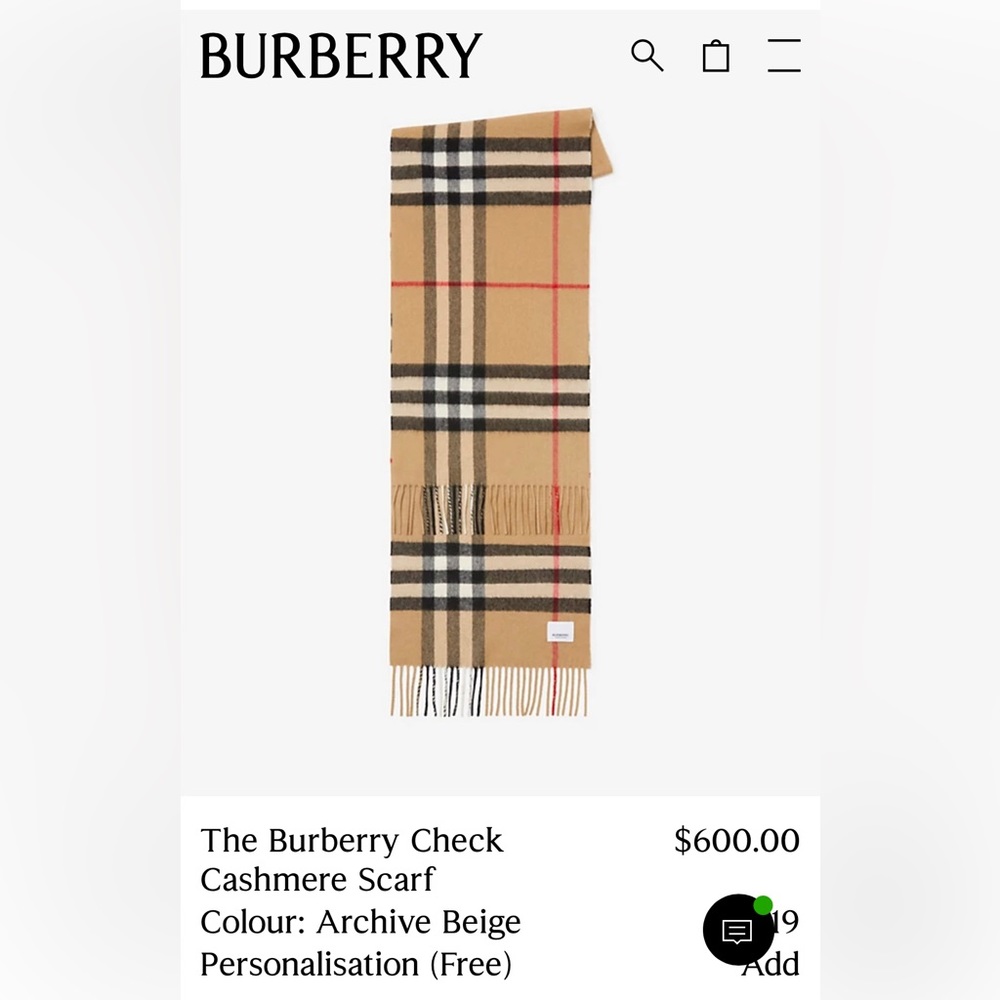 Authentic Burberry Cashmere scarf.
